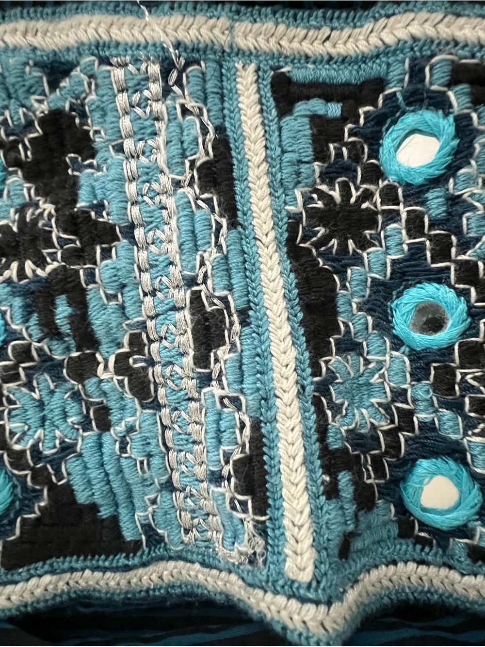 Free People Embroidered Mini Dress in Dark Teal - Picture 2 of 3